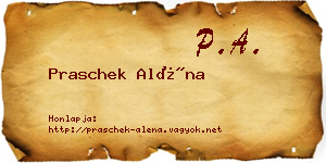 Praschek Aléna névjegykártya